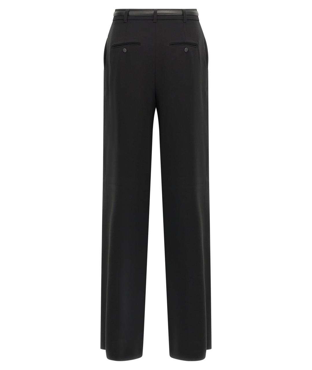MAX MARA STUDIO Черные полиэстеровые прямые брюки, фото 2