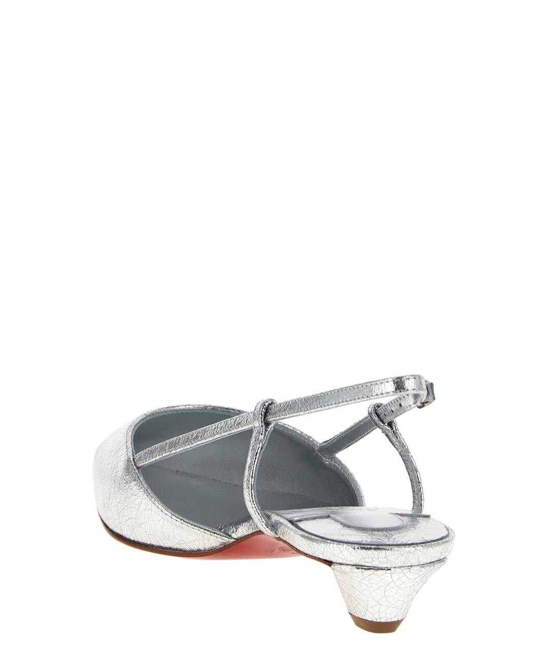 CHRISTIAN LOUBOUTIN Серебряные кожаные туфли, фото 3