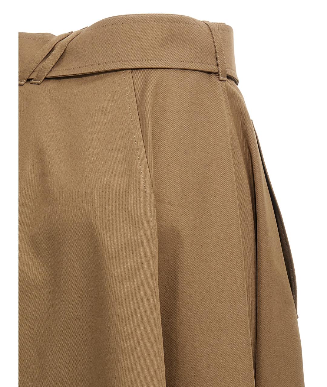 BURBERRY Бежевая хлопковая юбка миди, фото 4