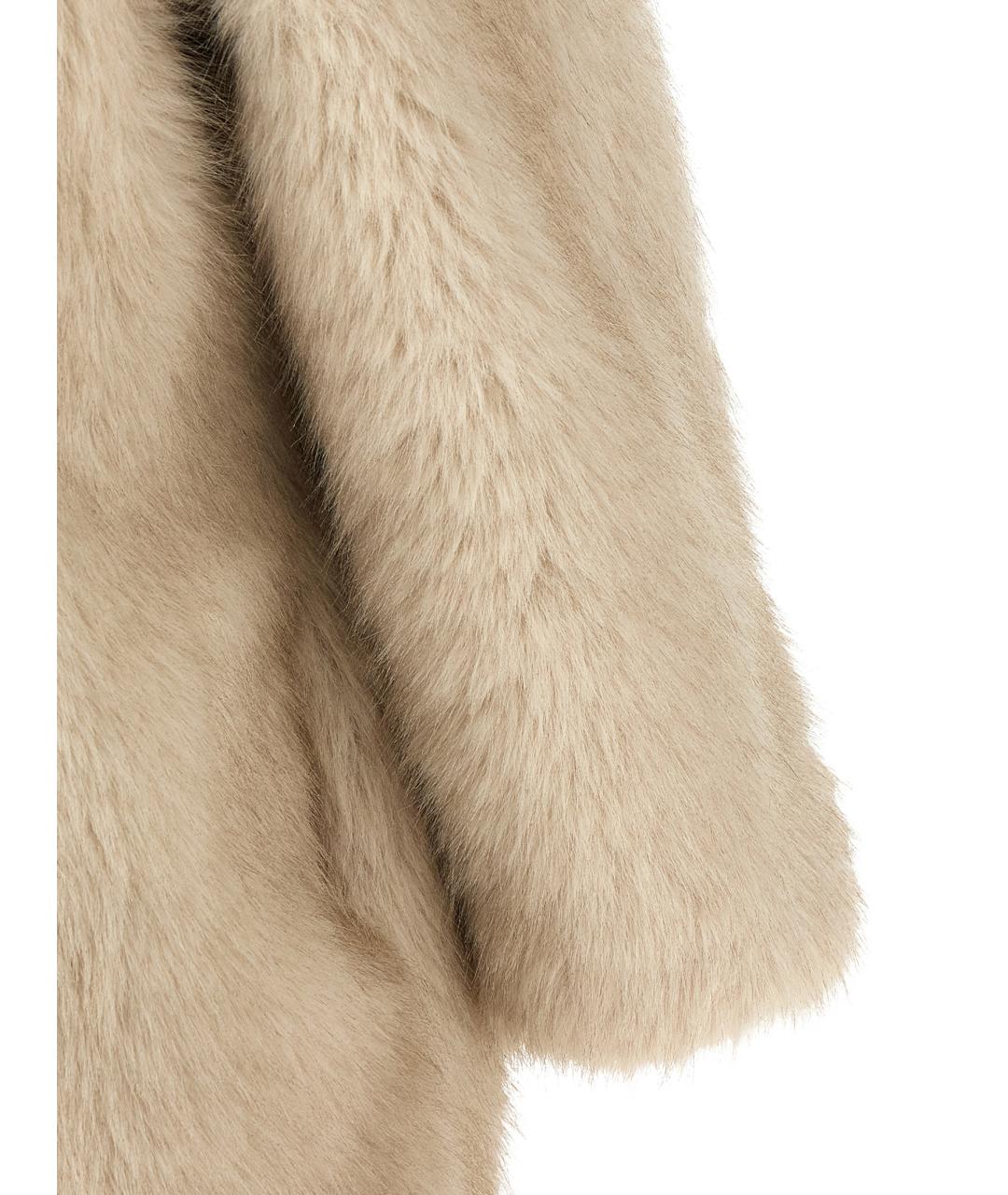 MAX MARA STUDIO Бежевая полиэстеровая шуба, фото 4