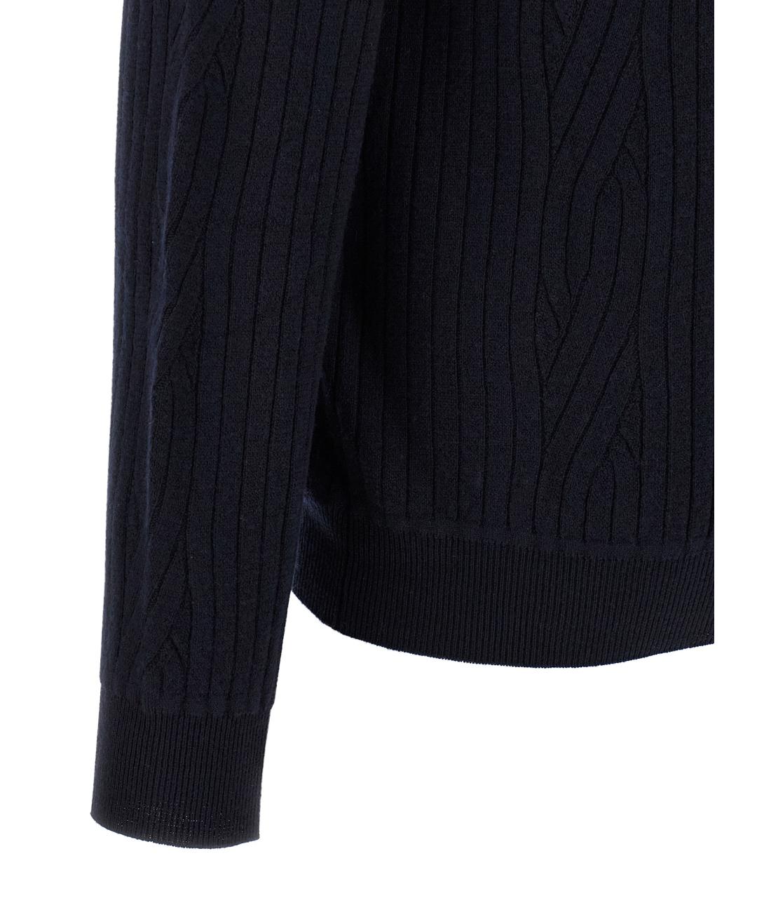 BRIONI Темно-синий шерстяной джемпер / свитер, фото 4