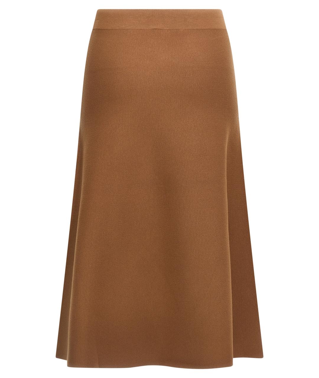 MAX MARA STUDIO Коричневая вискозная юбка миди, фото 2