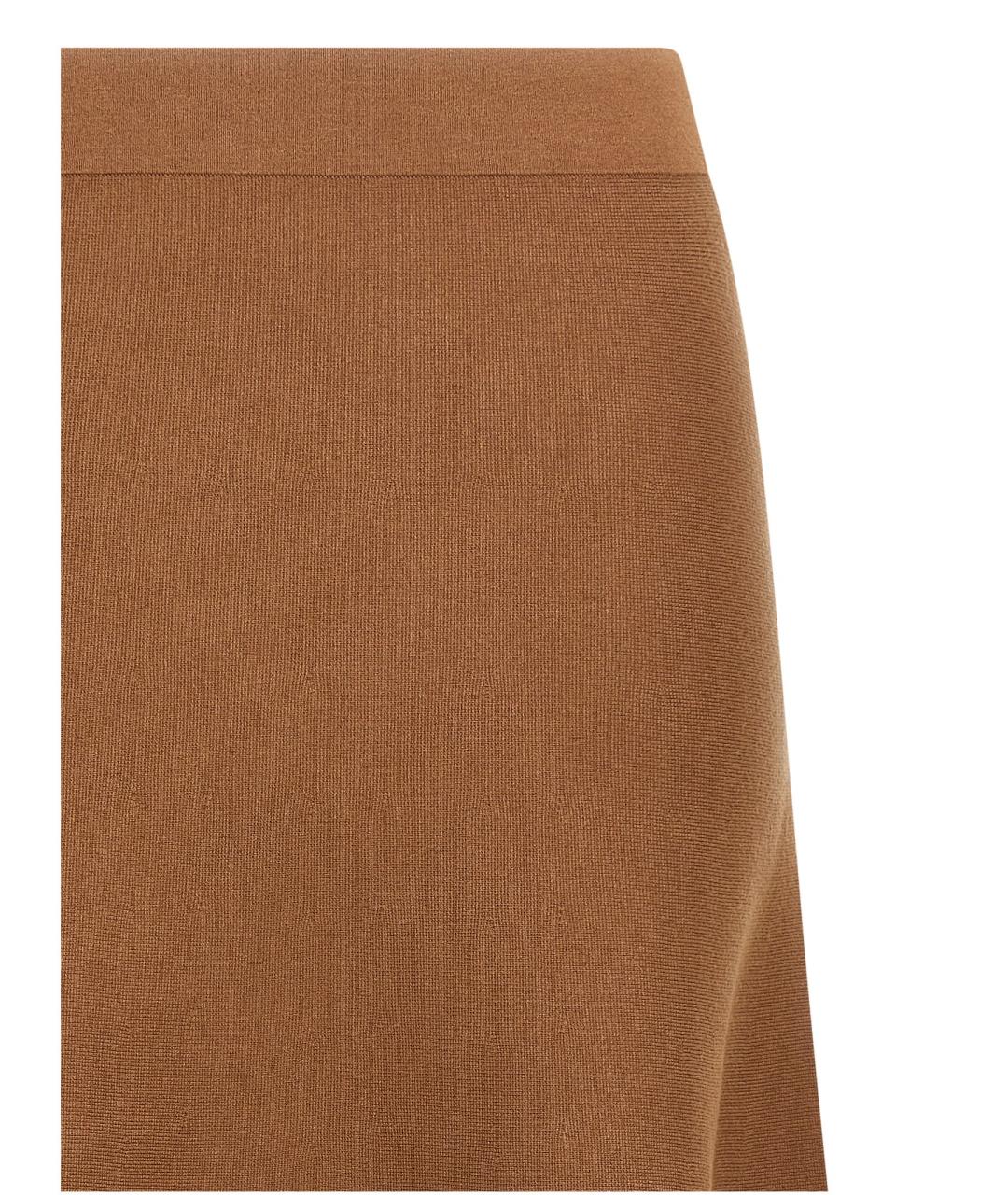 MAX MARA STUDIO Коричневая вискозная юбка миди, фото 3
