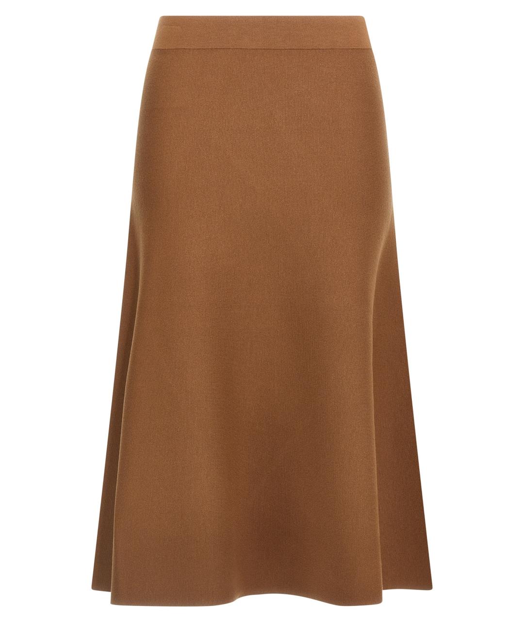 MAX MARA STUDIO Коричневая вискозная юбка миди, фото 1