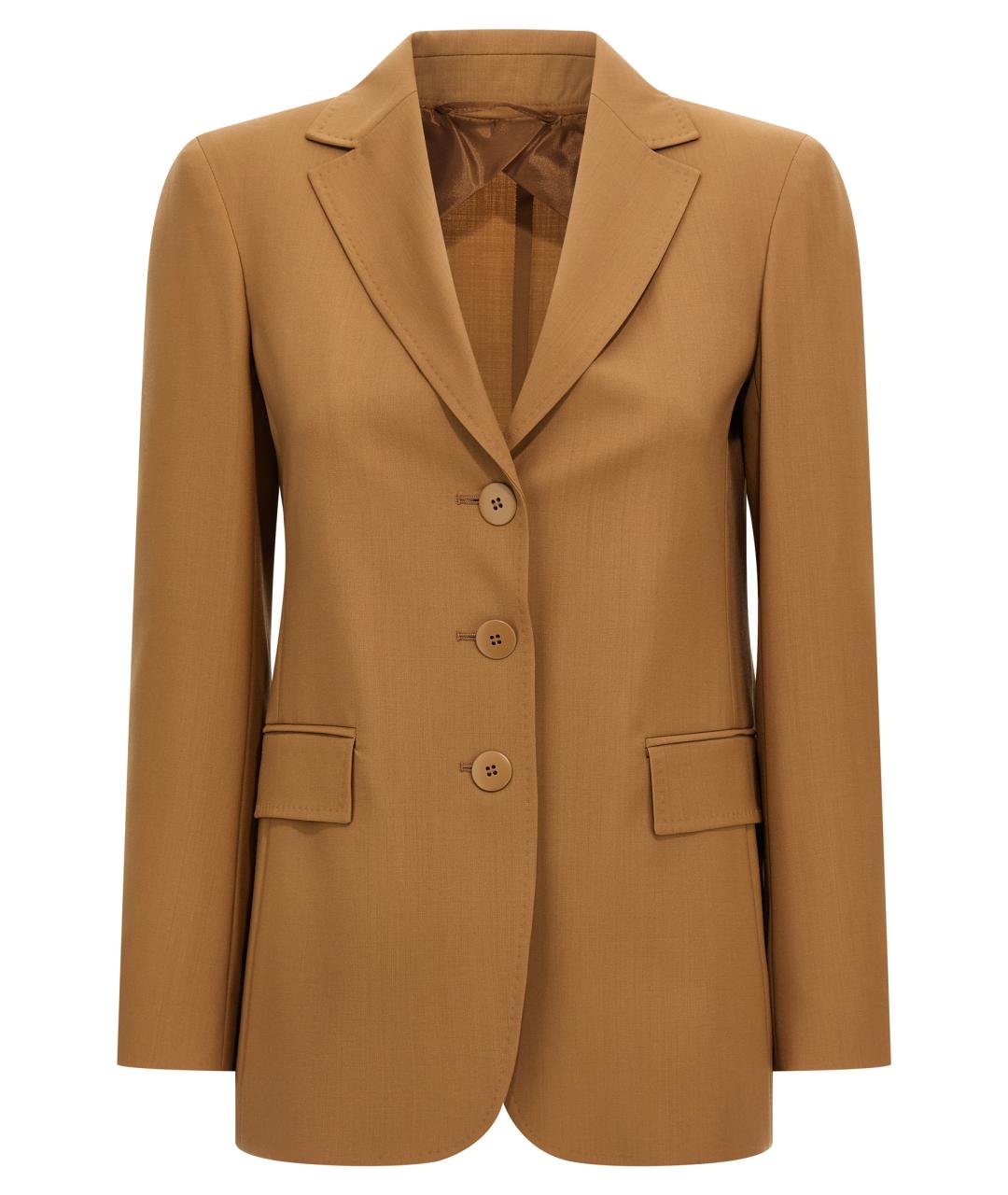 MAX MARA STUDIO Коричневый шерстяной жакет/пиджак, фото 1