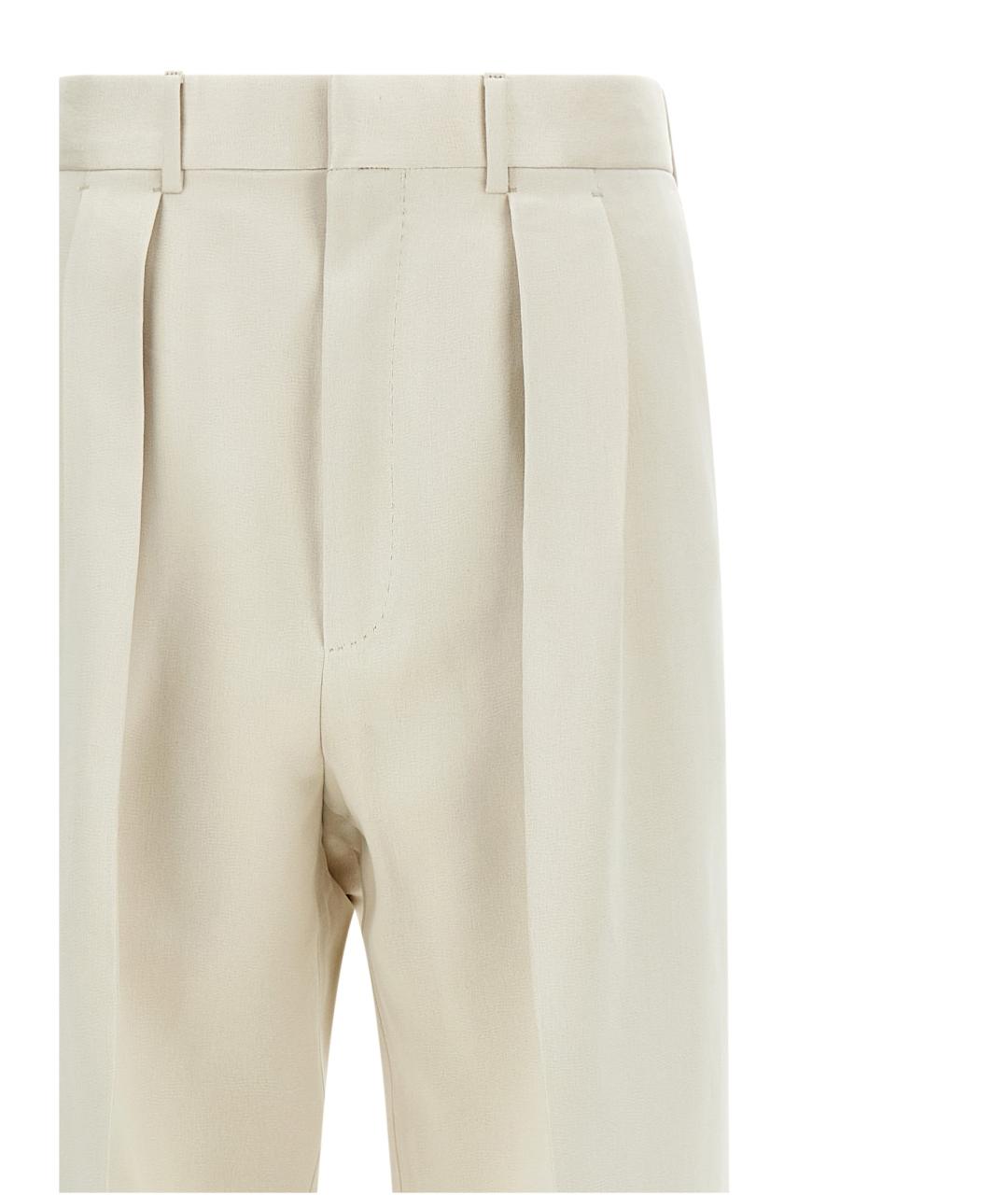 TOM FORD Бежевые хлопковые классические брюки, фото 3