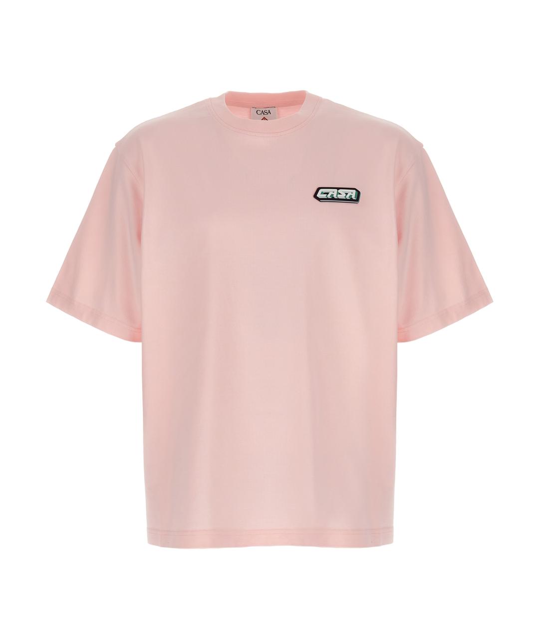 CASABLANCA Розовая хлопковая футболка, фото 1