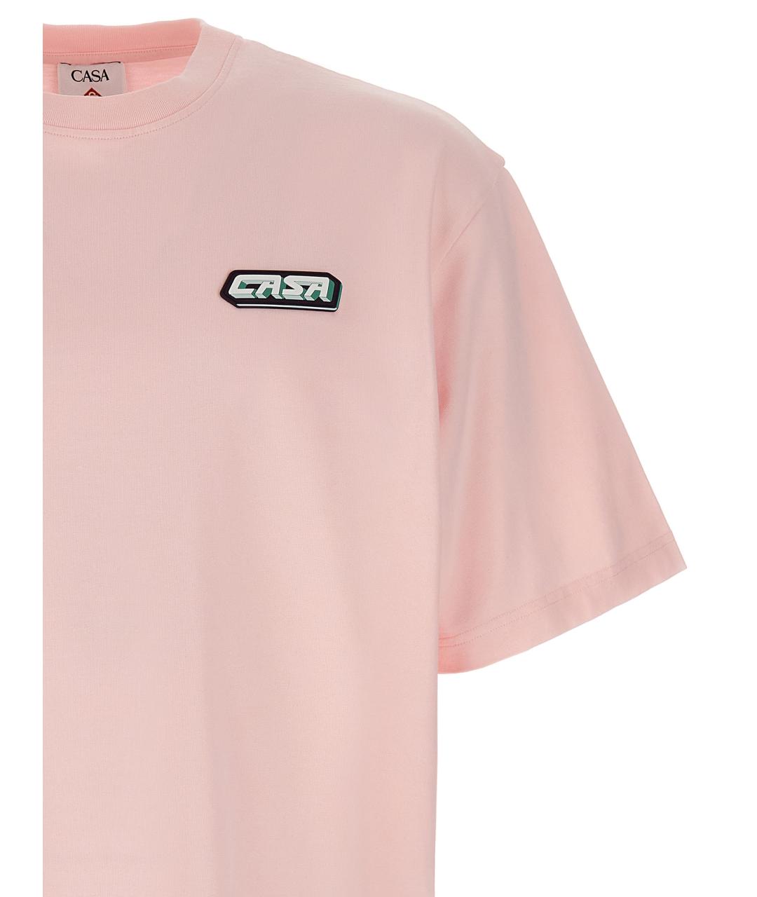 CASABLANCA Розовая хлопковая футболка, фото 3