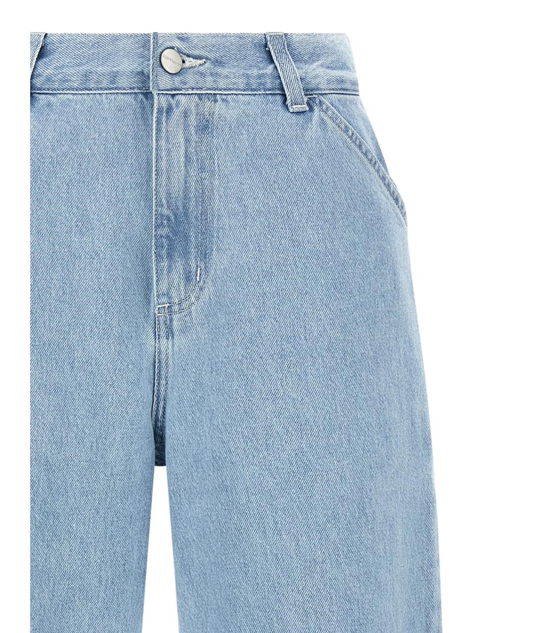 CARHARTT WIP Голубые хлопковые прямые джинсы, фото 3