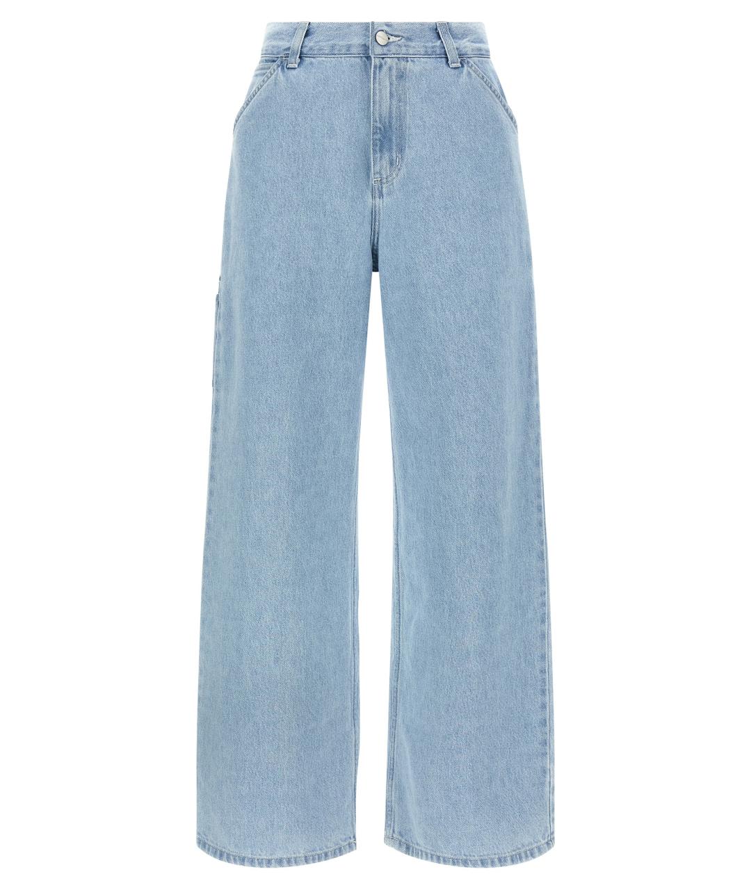 CARHARTT WIP Голубые хлопковые прямые джинсы, фото 1