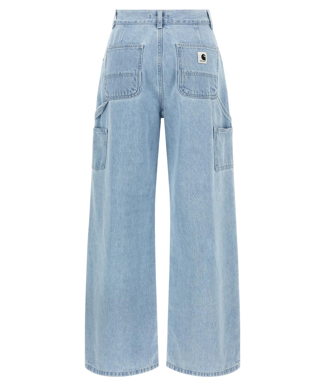 CARHARTT WIP Голубые хлопковые прямые джинсы, фото 2