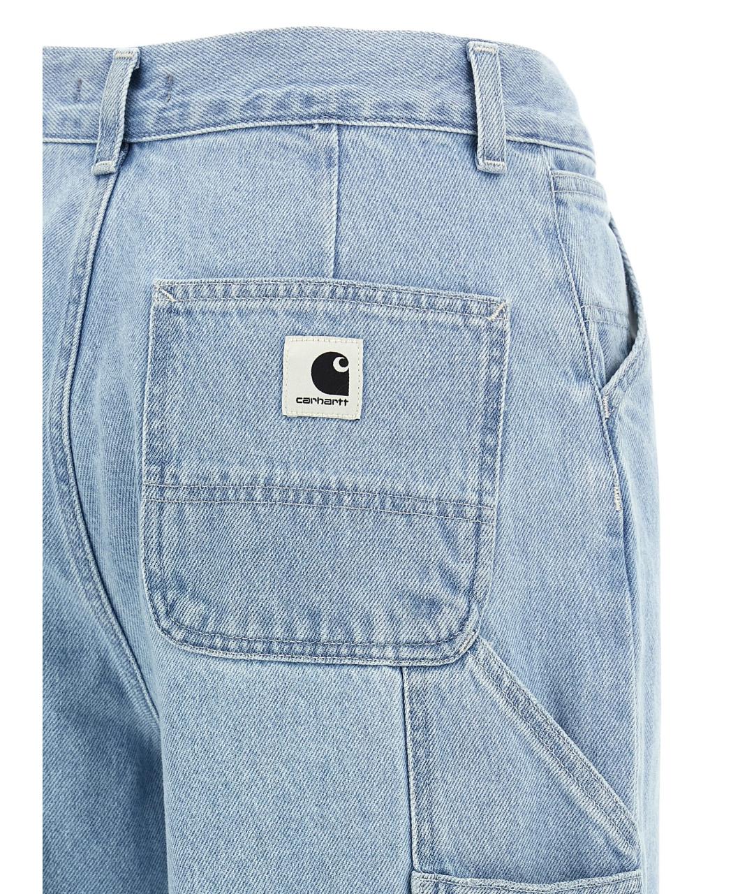 CARHARTT WIP Голубые хлопковые прямые джинсы, фото 4