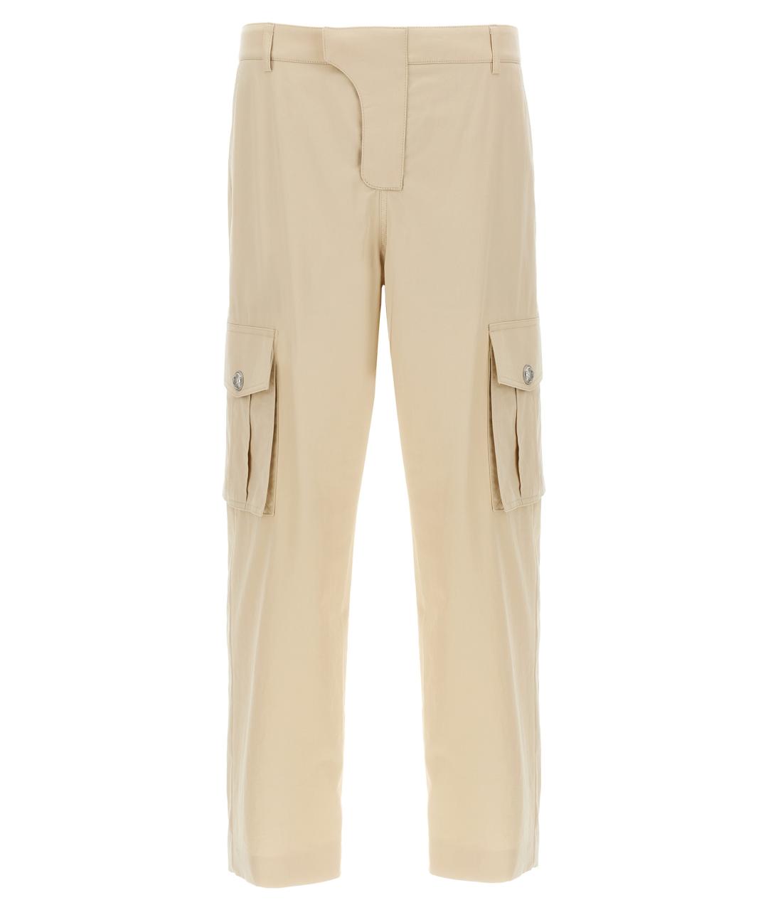 BALMAIN Бежевые хлопковые повседневные брюки, фото 1