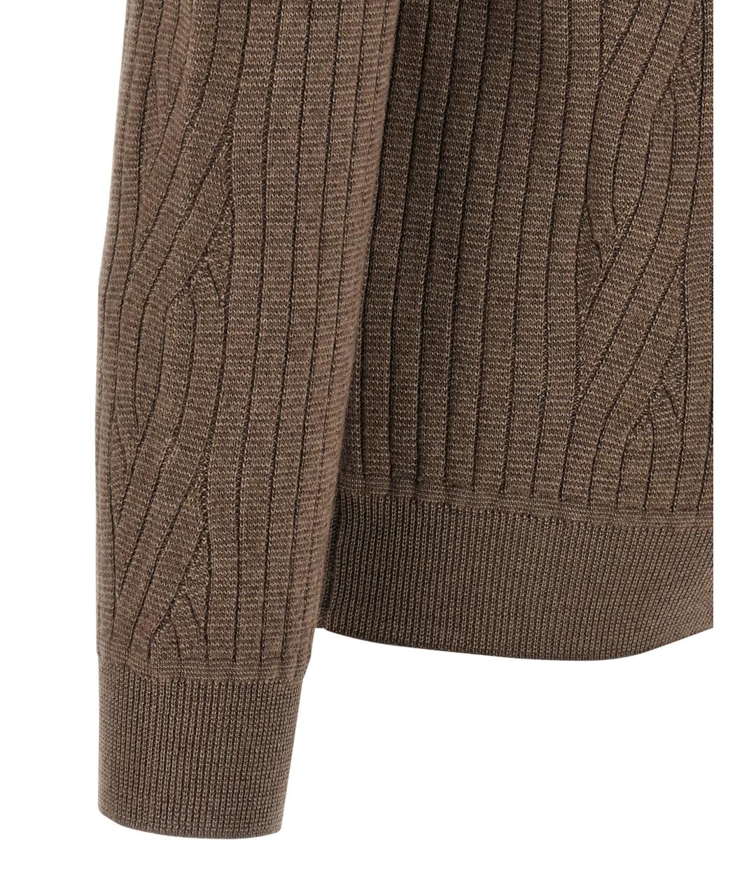 BRIONI Коричневый шерстяной джемпер / свитер, фото 4