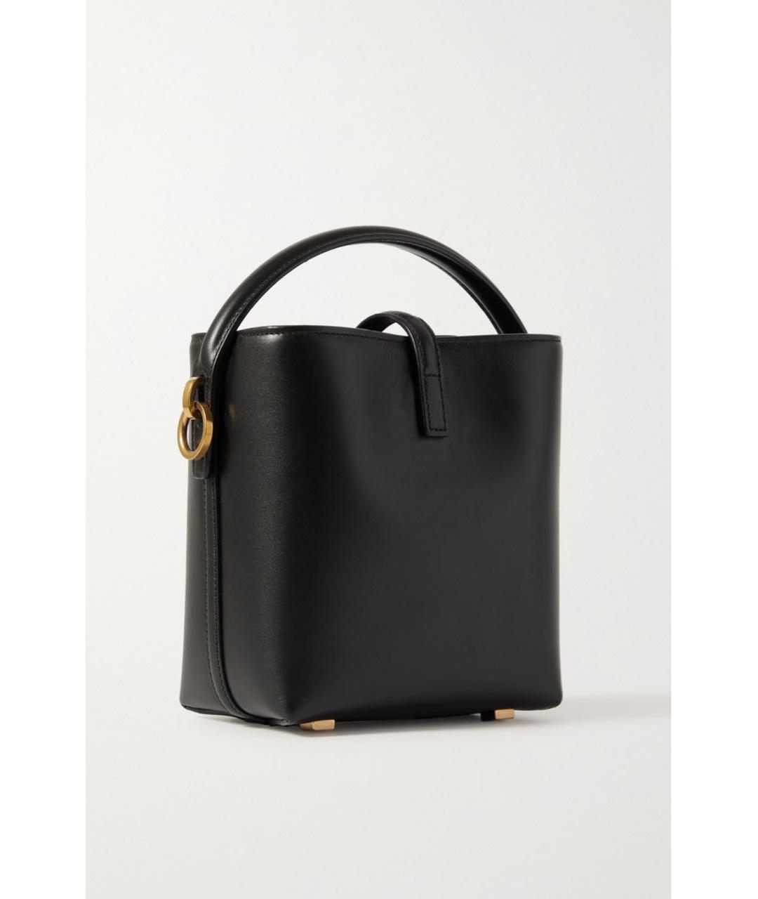 SAINT LAURENT Черная кожаная сумка через плечо, фото 3