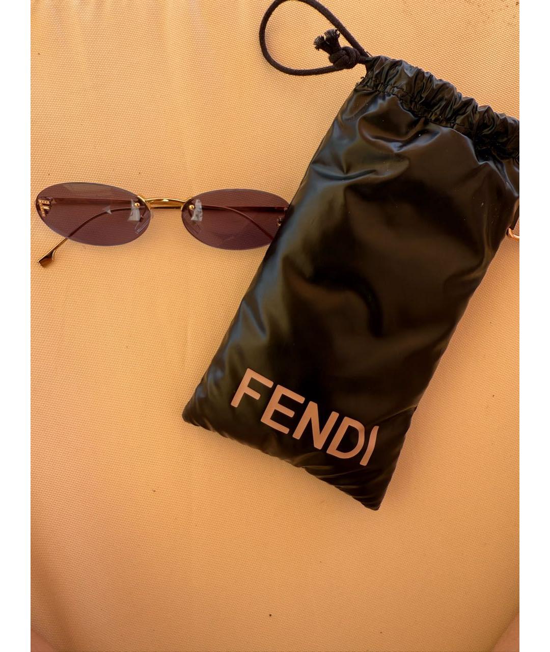 FENDI Черные металлические солнцезащитные очки, фото 2