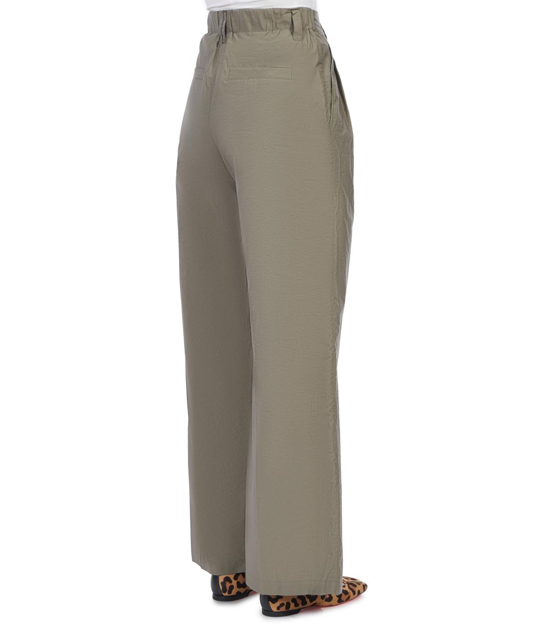 BRUNELLO CUCINELLI Зеленые хлопковые брюки широкие, фото 4