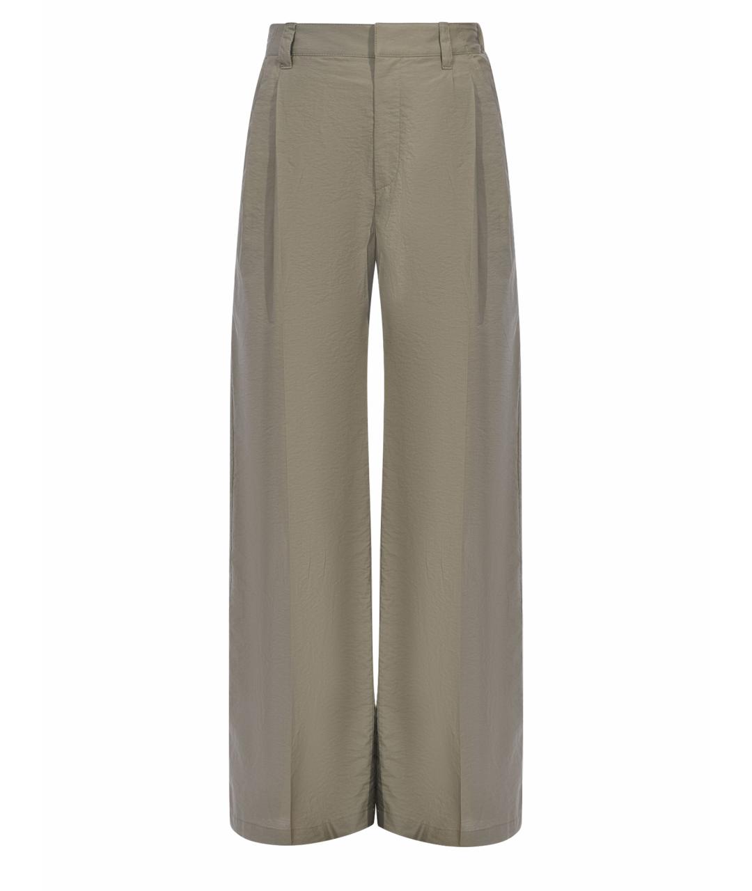 BRUNELLO CUCINELLI Зеленые хлопковые брюки широкие, фото 1