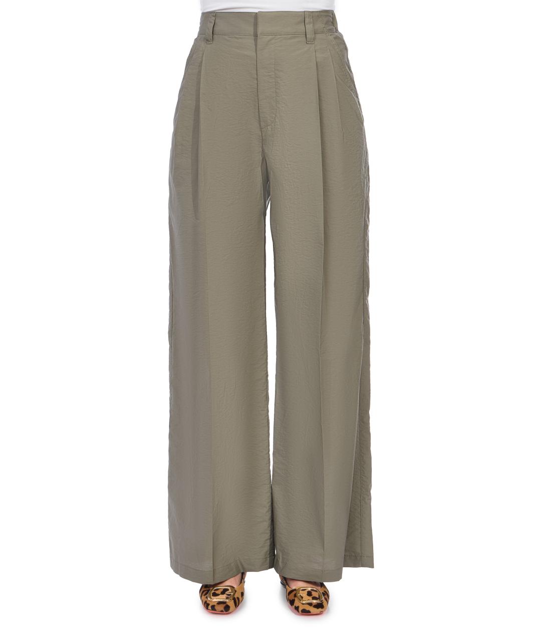 BRUNELLO CUCINELLI Зеленые хлопковые брюки широкие, фото 6