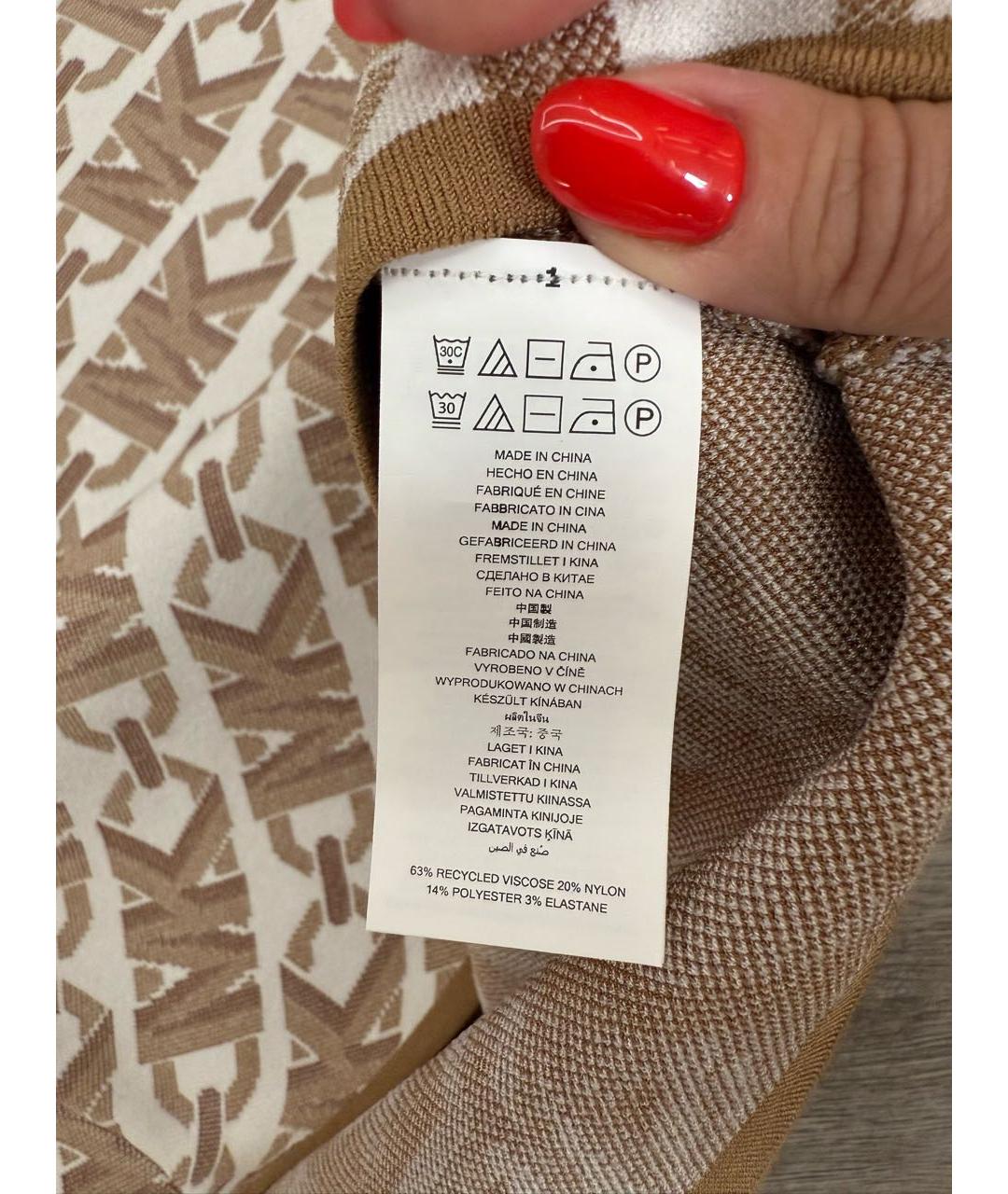 MICHAEL MICHAEL KORS Бежевое вискозное платье, фото 4