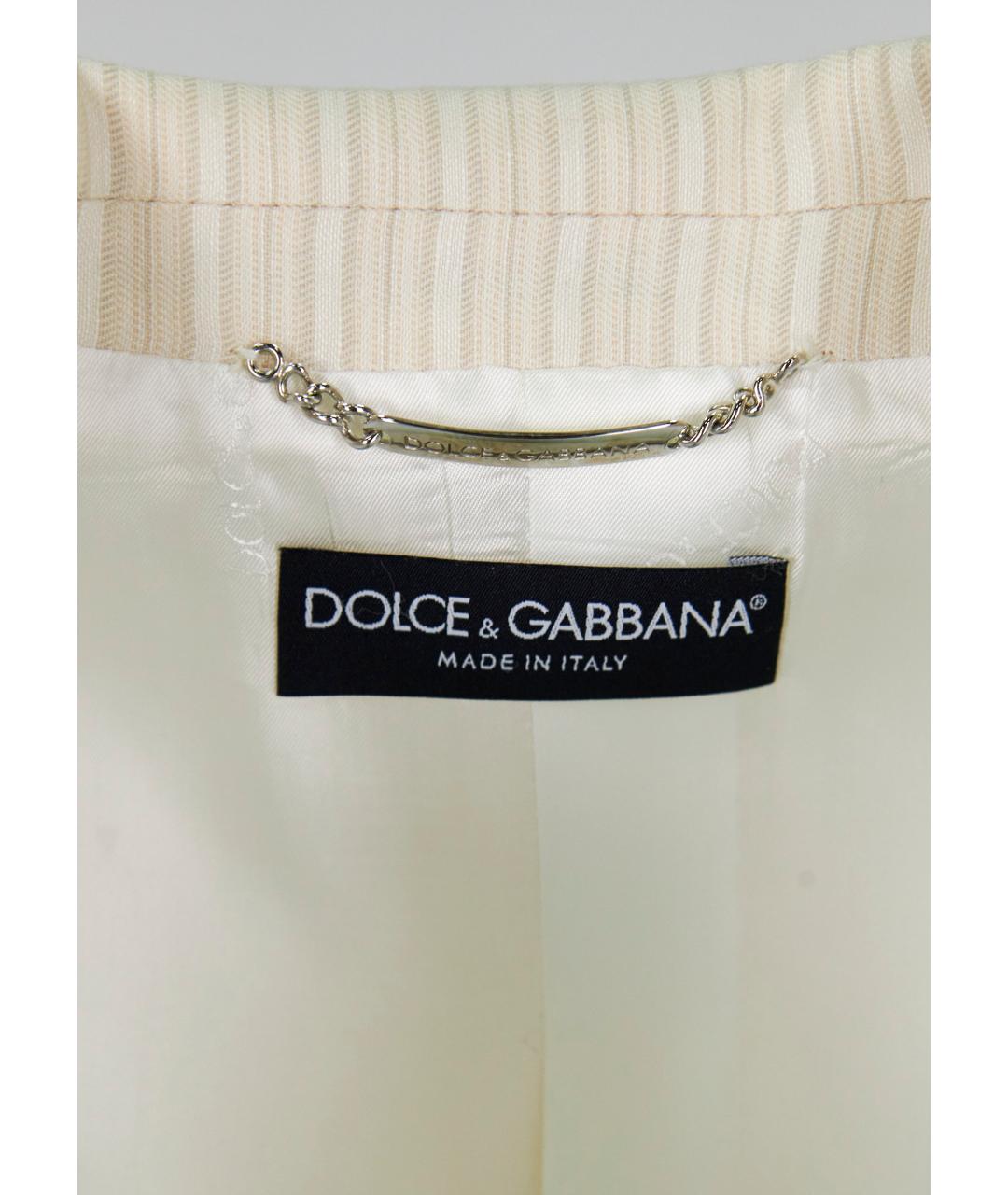 DOLCE&GABBANA Бежевый льняной костюм с брюками, фото 8