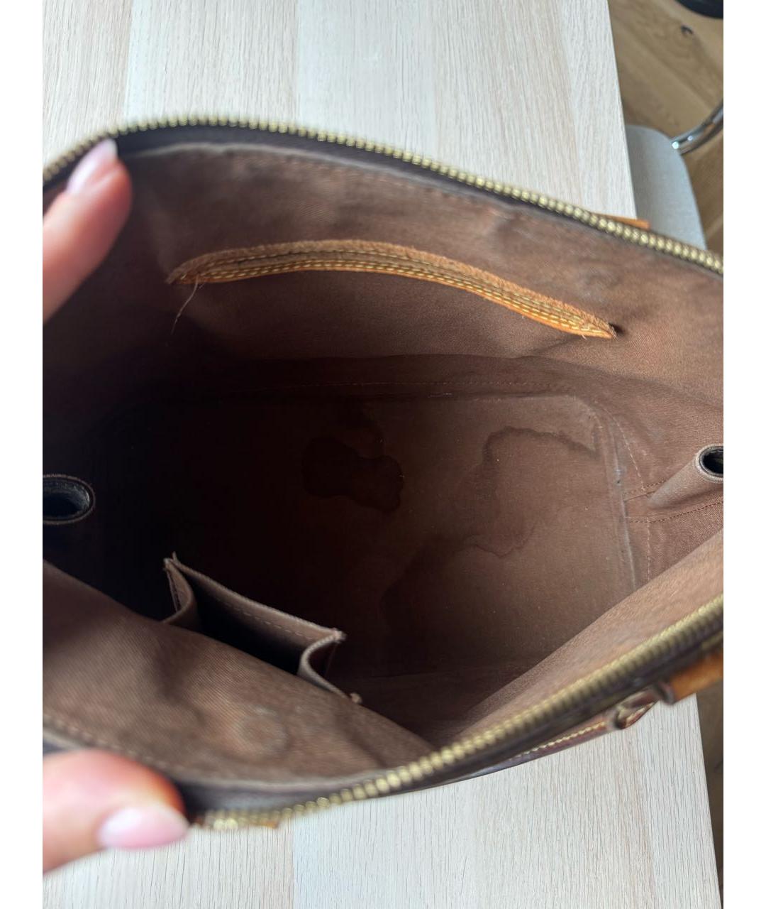 LOUIS VUITTON Коричневая сумка с короткими ручками из искусственной кожи, фото 6
