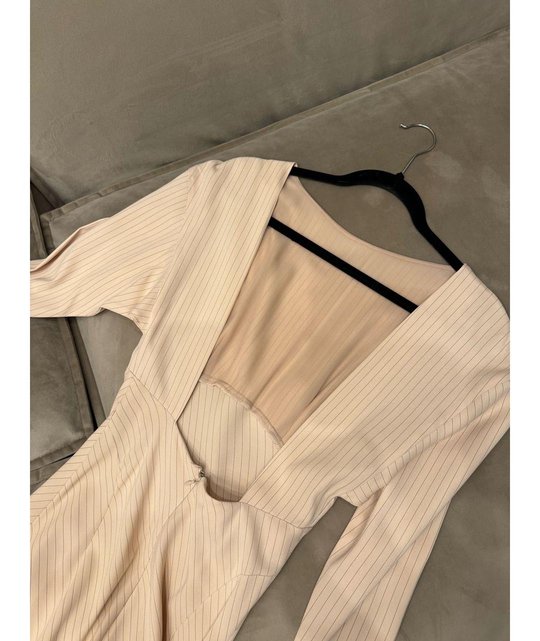 ALESSANDRA RICH Бежевое вечернее платье, фото 4