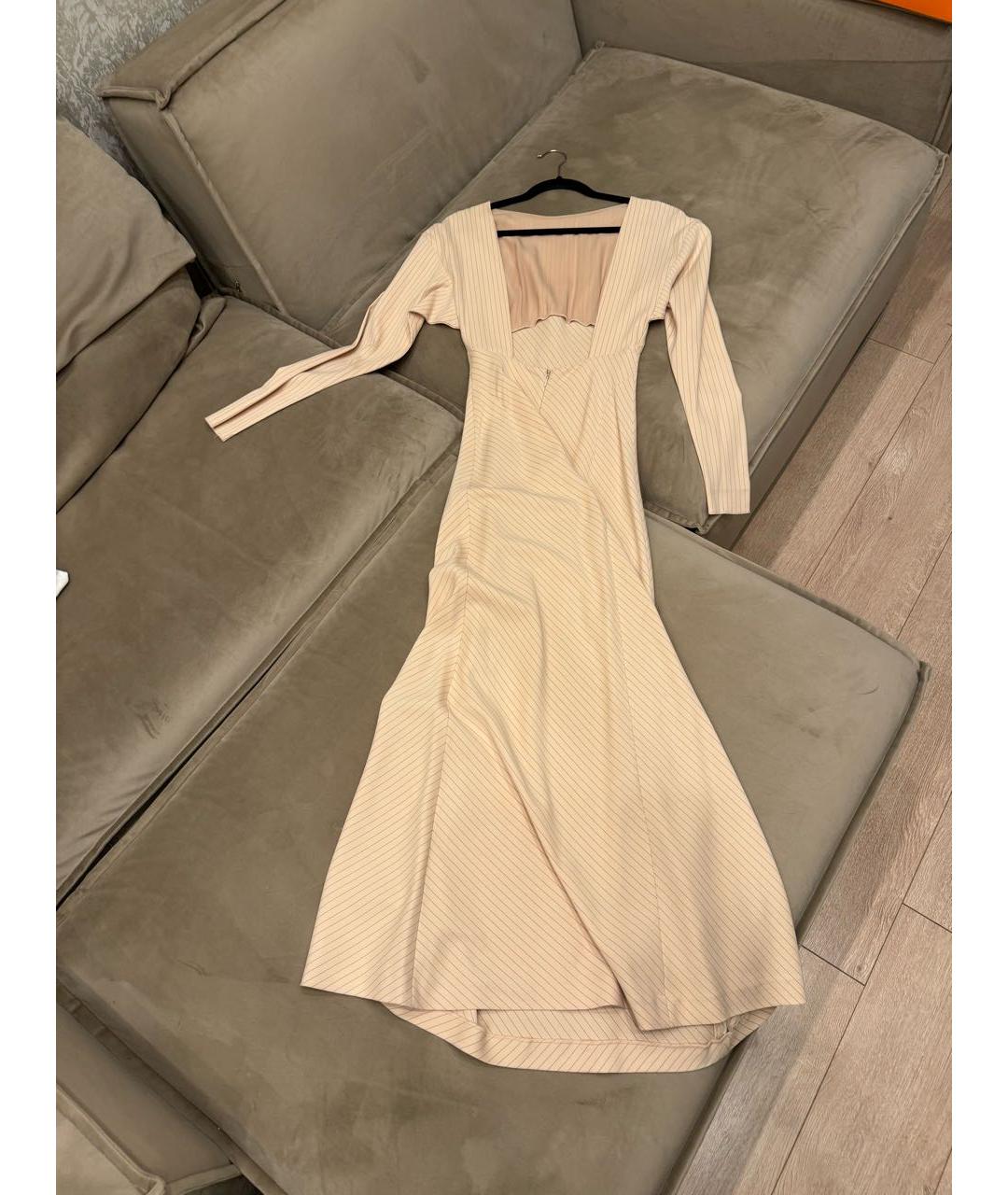 ALESSANDRA RICH Бежевое вечернее платье, фото 8