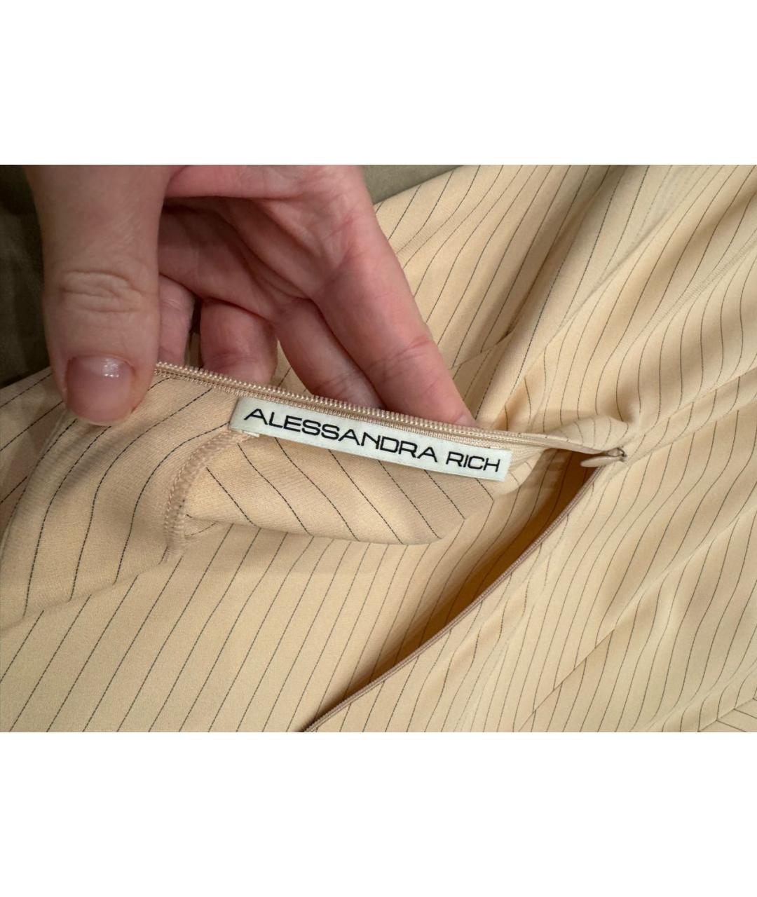 ALESSANDRA RICH Бежевое вечернее платье, фото 5