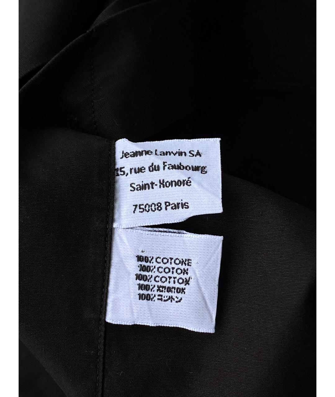 LANVIN Черная хлопковая классическая рубашка, фото 8