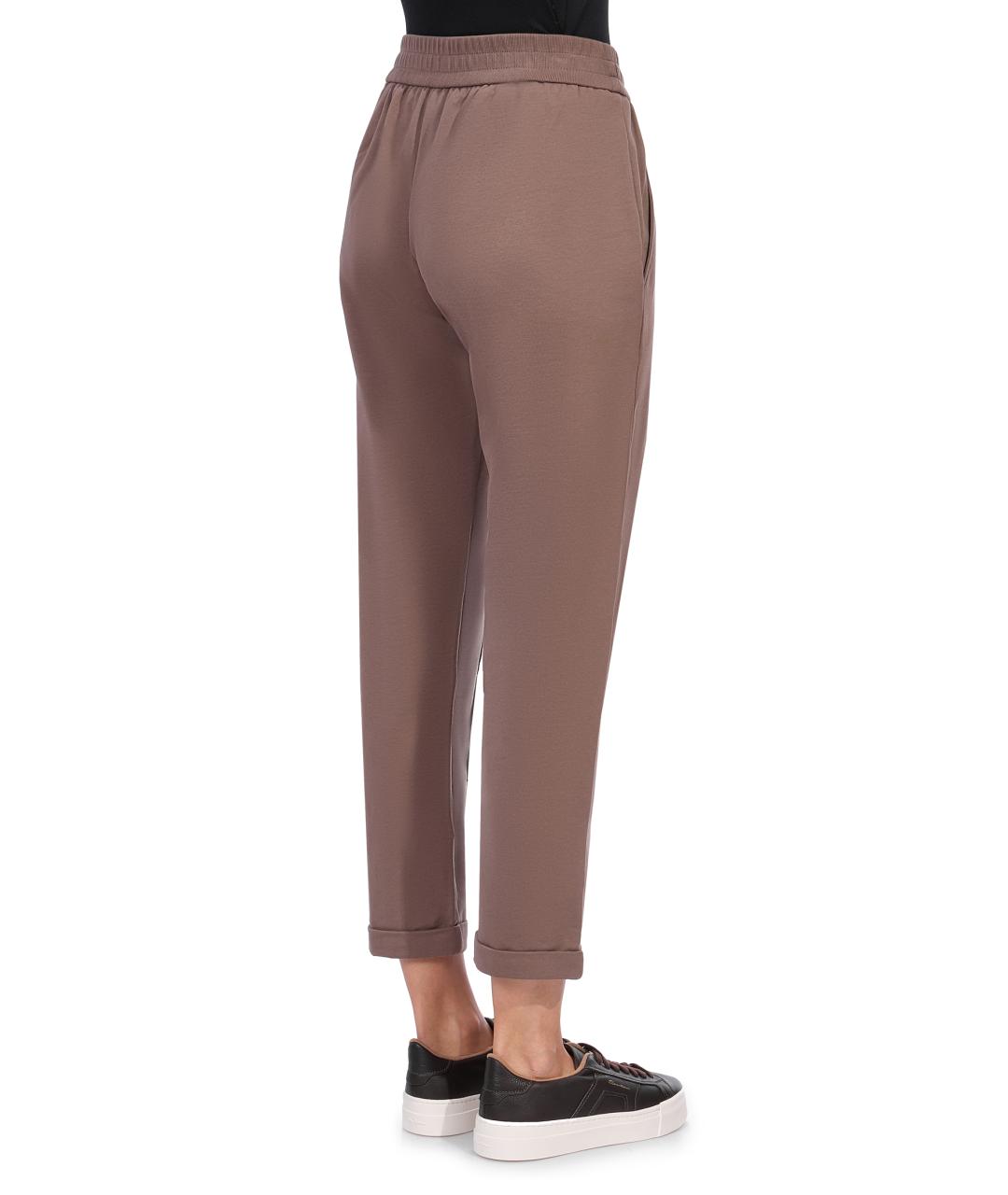 BRUNELLO CUCINELLI Коричневые хлопковые спортивные брюки и шорты, фото 4