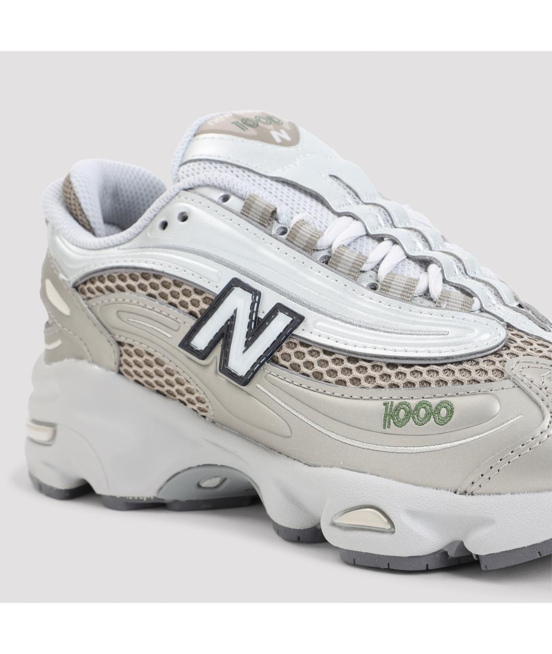 NEW BALANCE Серебряные кожаные кроссовки, фото 4