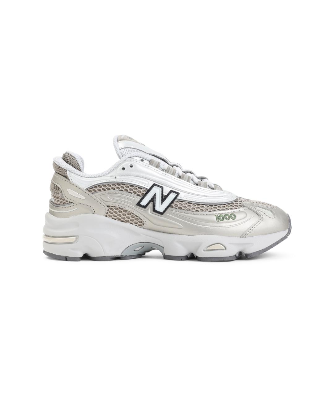NEW BALANCE Серебряные кожаные кроссовки, фото 1