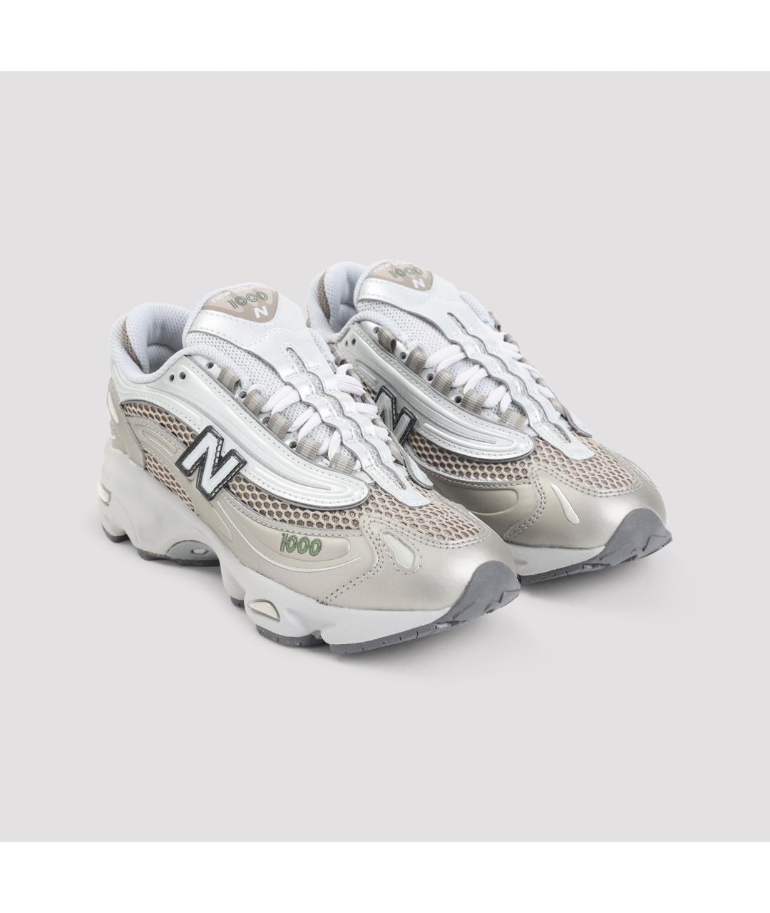 NEW BALANCE Серебряные кожаные кроссовки, фото 3