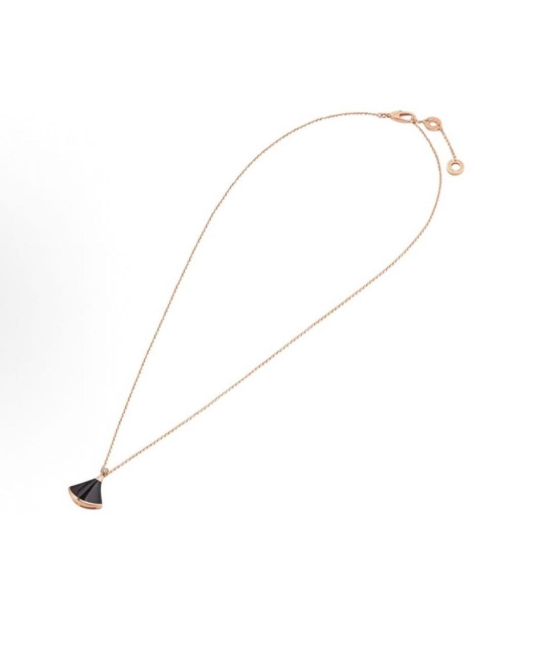 BVLGARI Черная подвеска из розового золота, фото 3