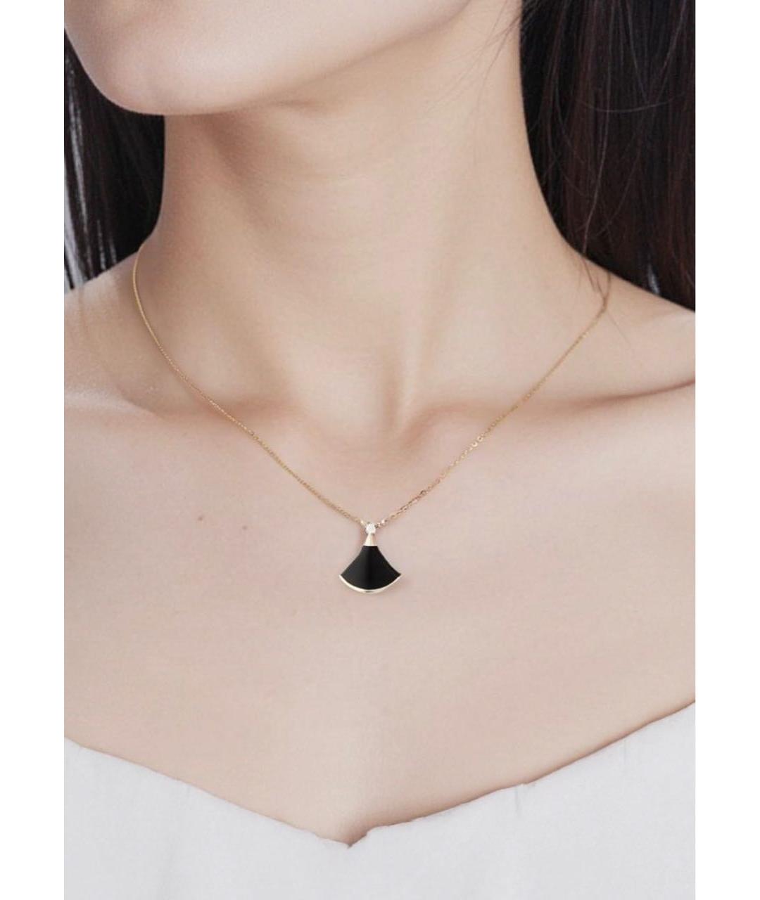 BVLGARI Черная подвеска из розового золота, фото 4