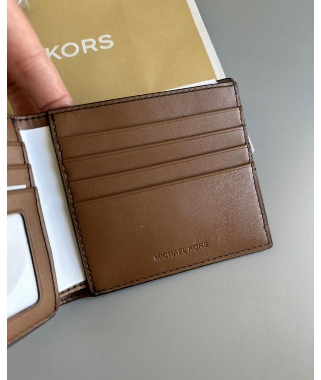 MICHAEL KORS Коричневый кожаный кошелек, фото 7