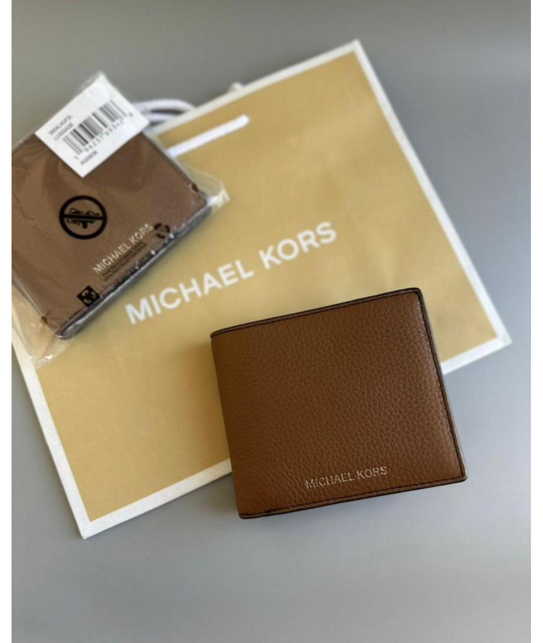 MICHAEL KORS Коричневый кожаный кошелек, фото 4