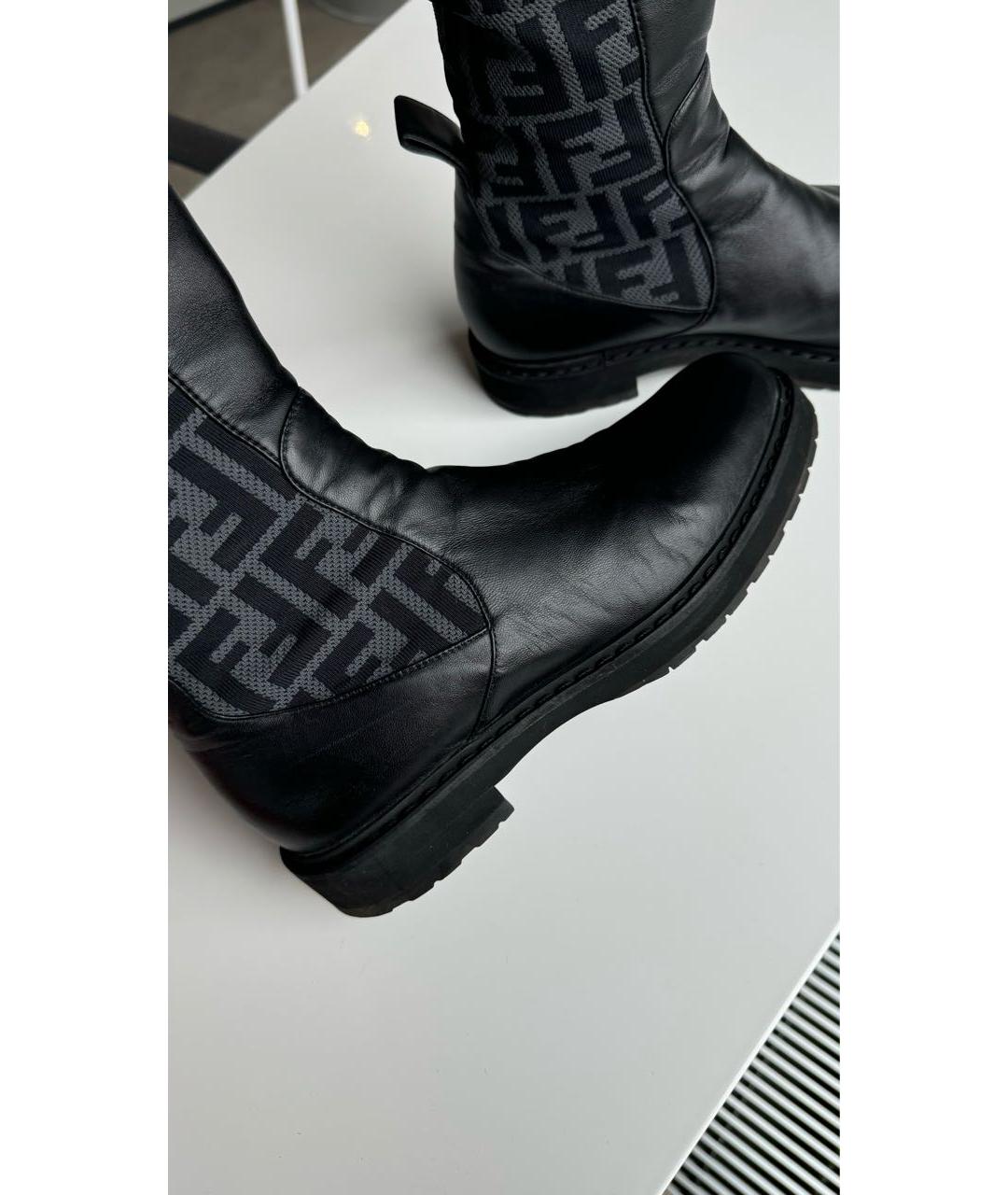 FENDI Черные ботфорты, фото 5