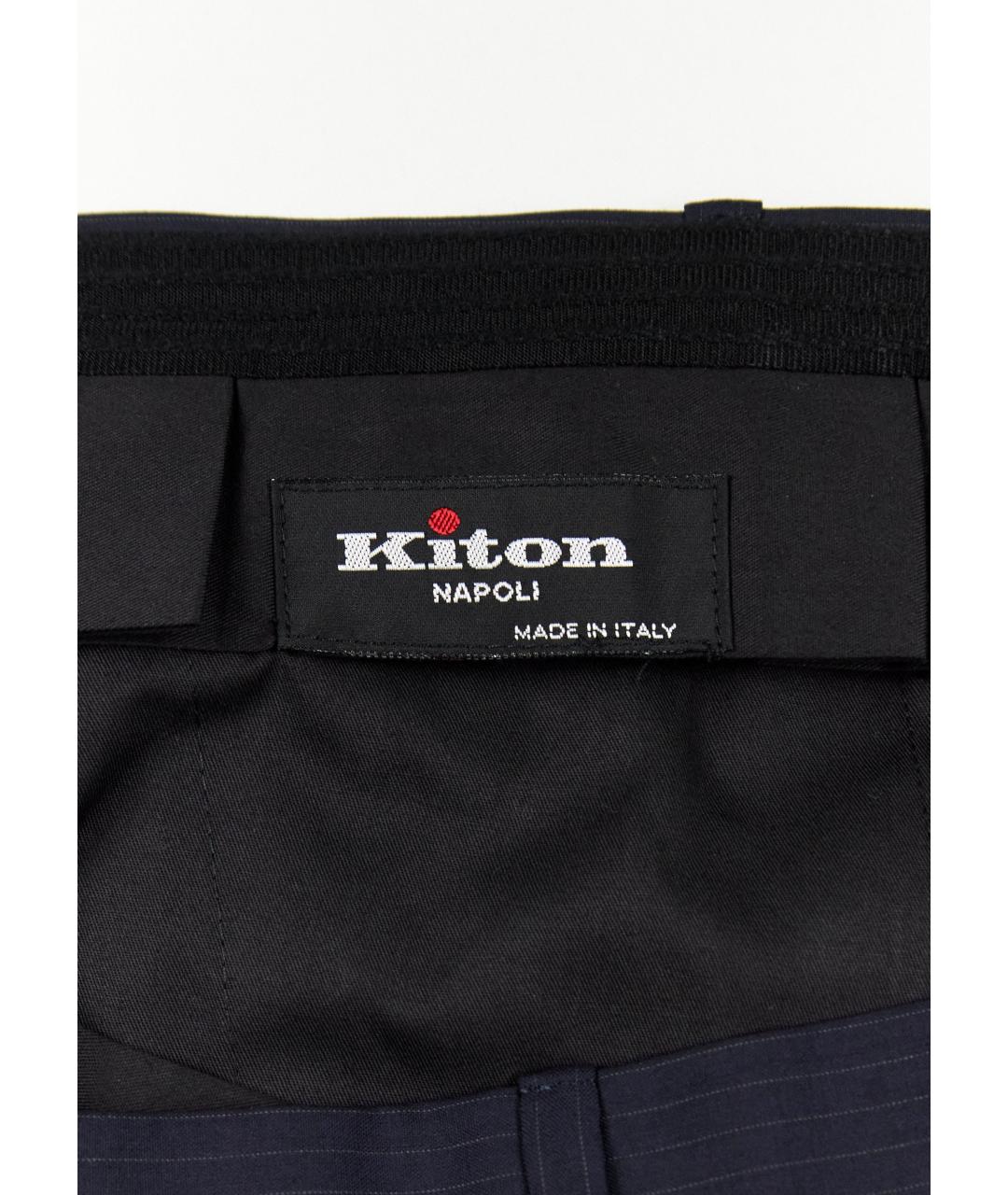 KITON Темно-синий классический костюм, фото 8