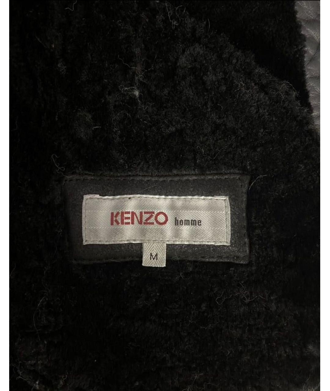 KENZO Черная кожаная дубленка/шуба, фото 3