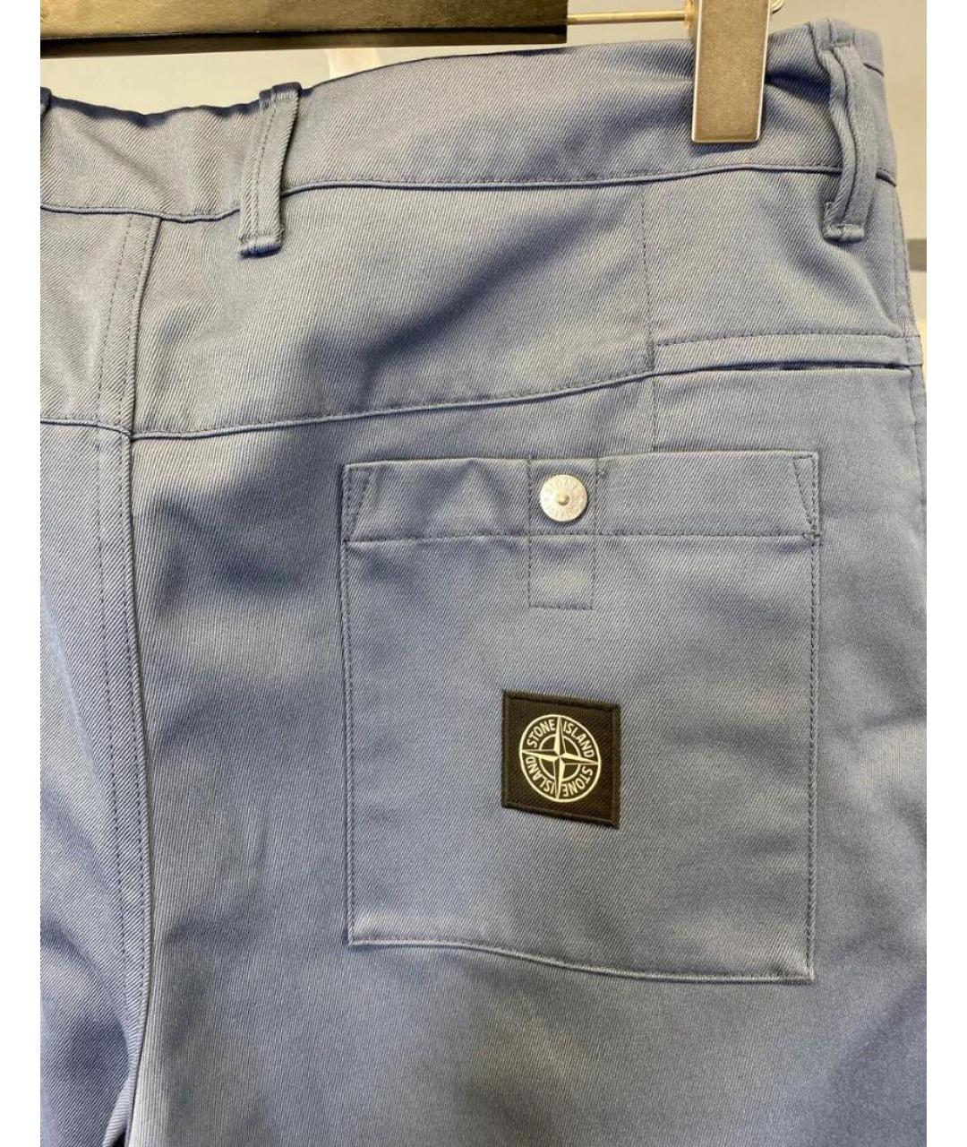 STONE ISLAND Синие хлопковые брюки чинос, фото 6