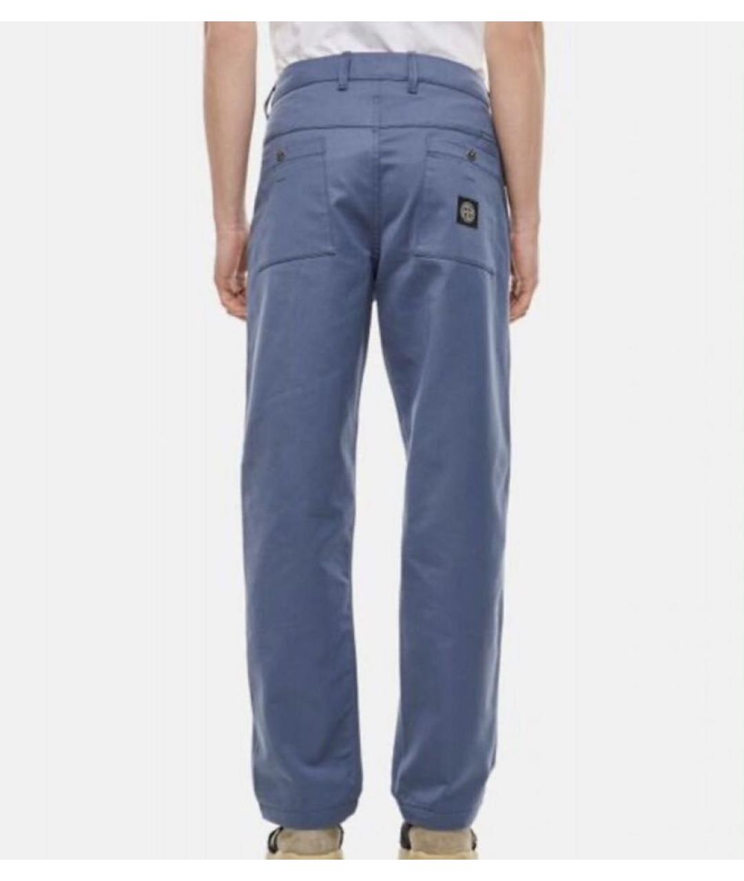 STONE ISLAND Синие хлопковые брюки чинос, фото 7