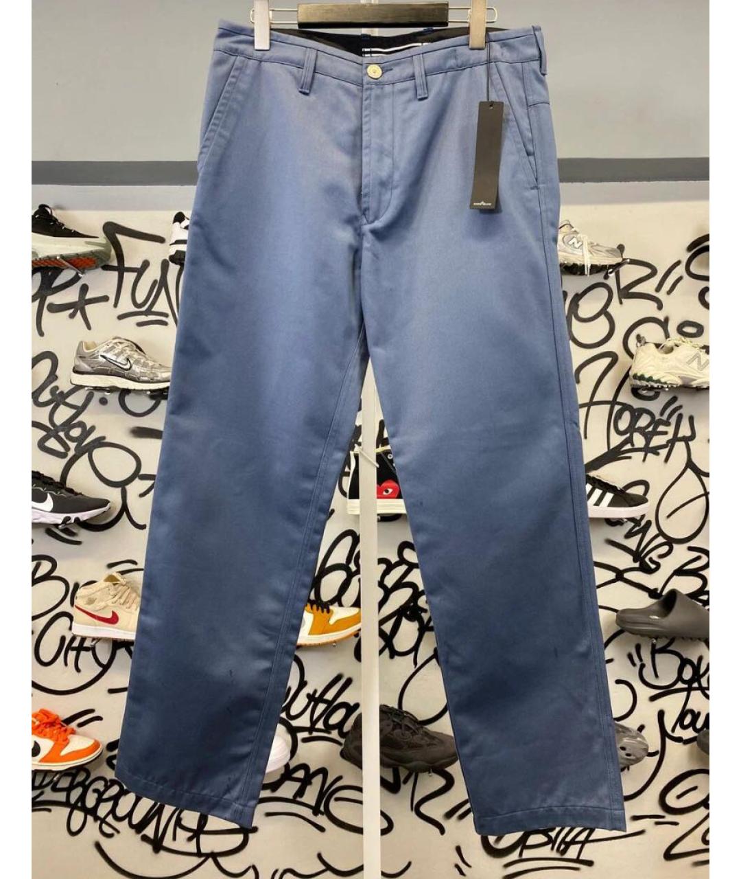 STONE ISLAND Синие хлопковые брюки чинос, фото 9