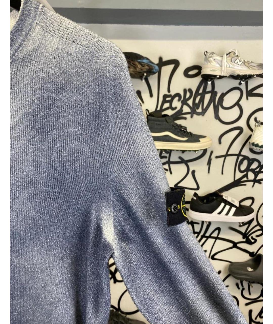 STONE ISLAND Синий хлопковый джемпер / свитер, фото 6