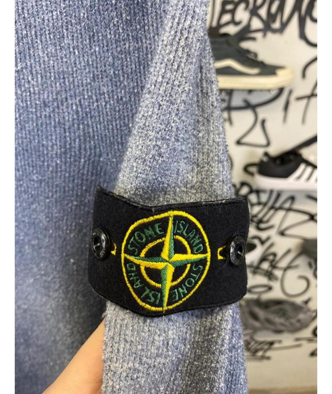 STONE ISLAND Синий хлопковый джемпер / свитер, фото 5