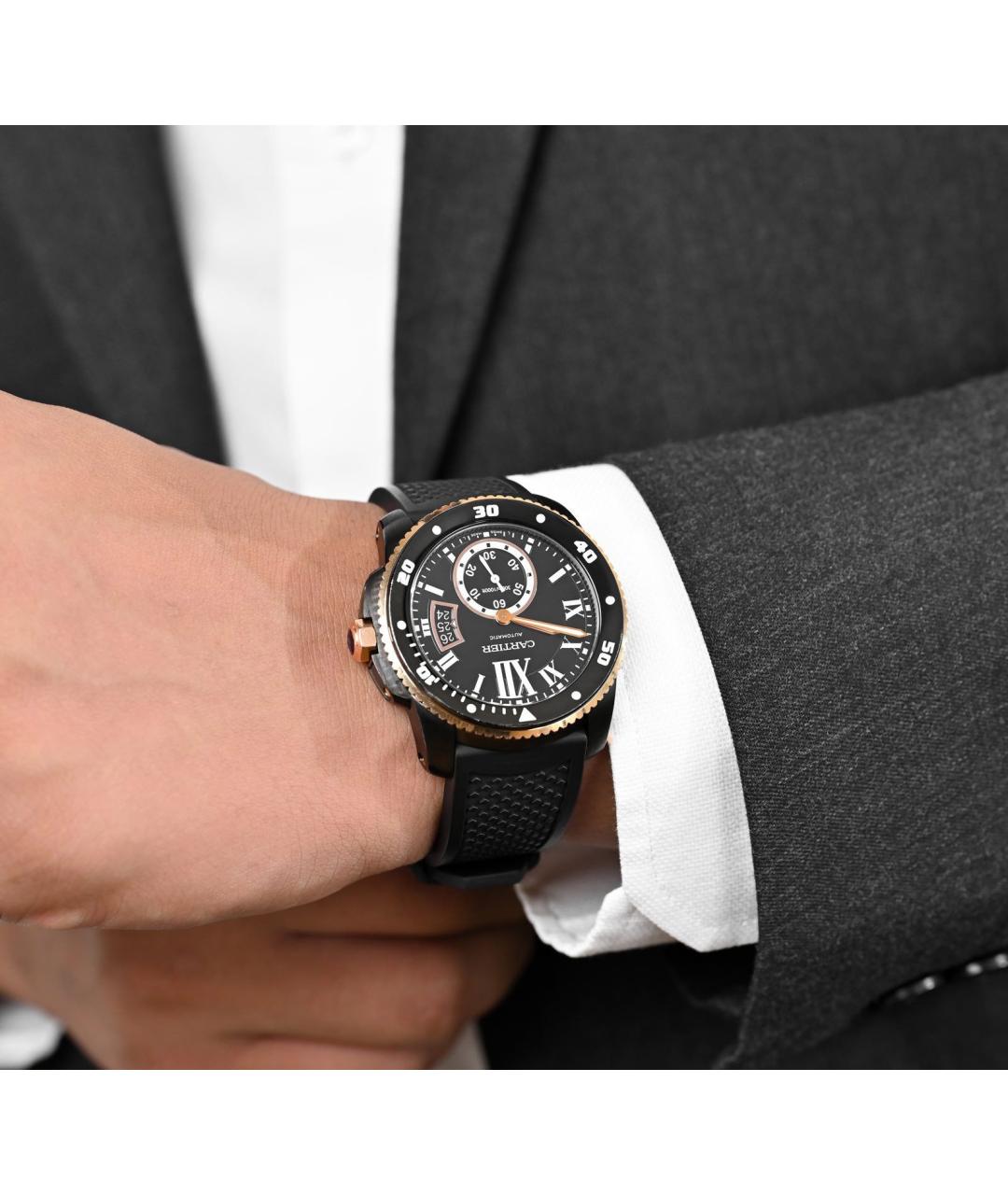 CARTIER Черные часы, фото 5