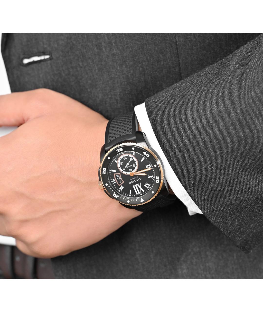 CARTIER Черные часы, фото 4