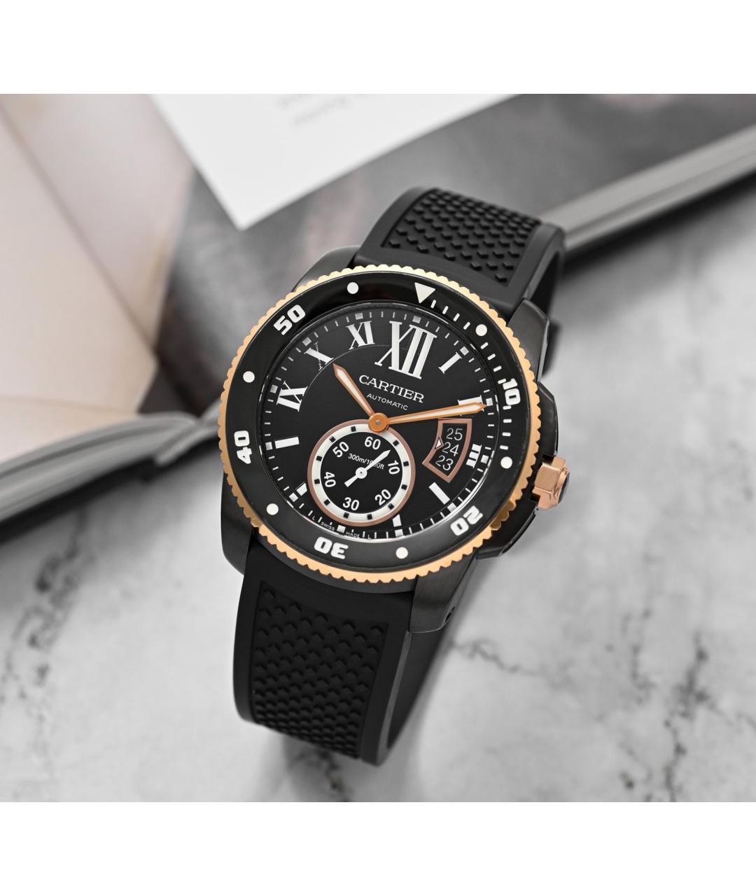 CARTIER Черные часы, фото 2