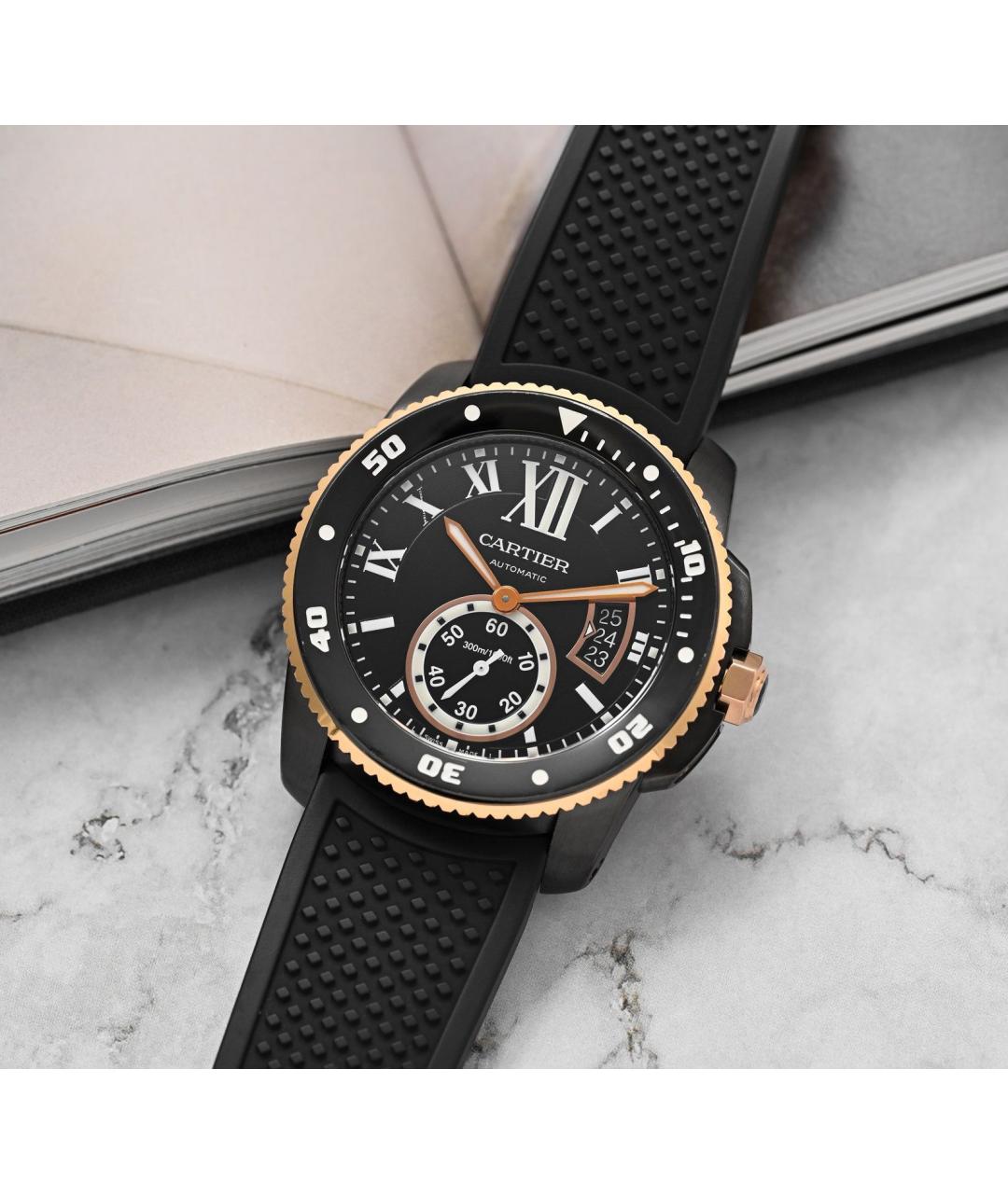 CARTIER Черные часы, фото 3